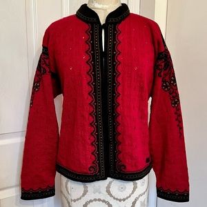 Dale of Norway Dale Casual Collection Wool cardigan sweater gorgeous red black